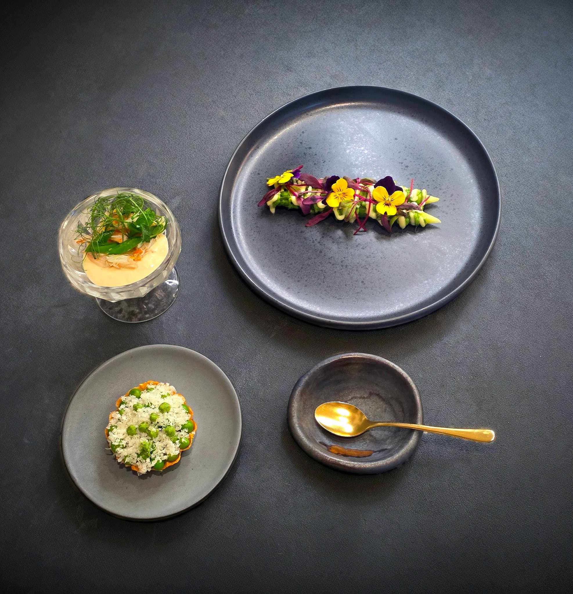Three elegantly plated dishes